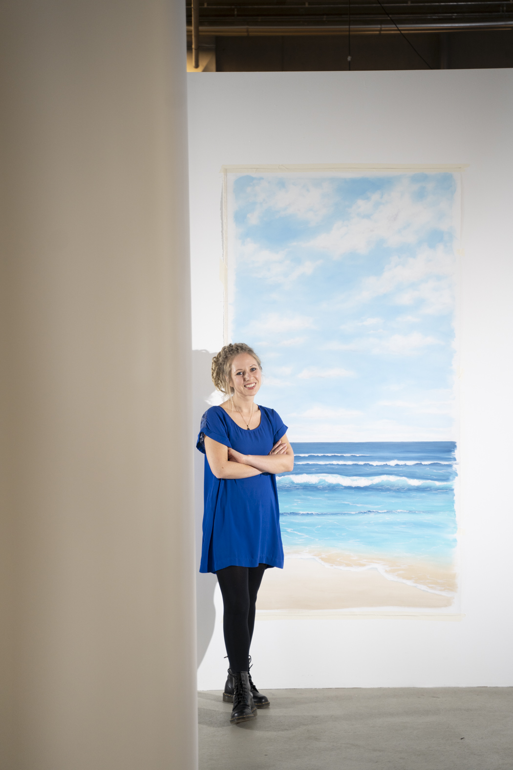 Malerei mit Himmel- und Meerlandschaft